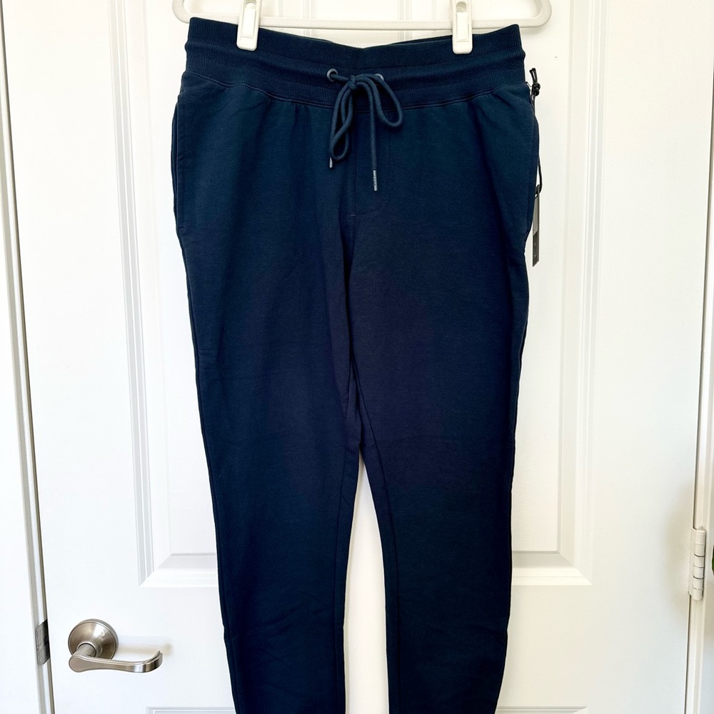 LSKD Rival FLX Fleece Track Pant Joggers (Unisex, Medium, Navy Blue)